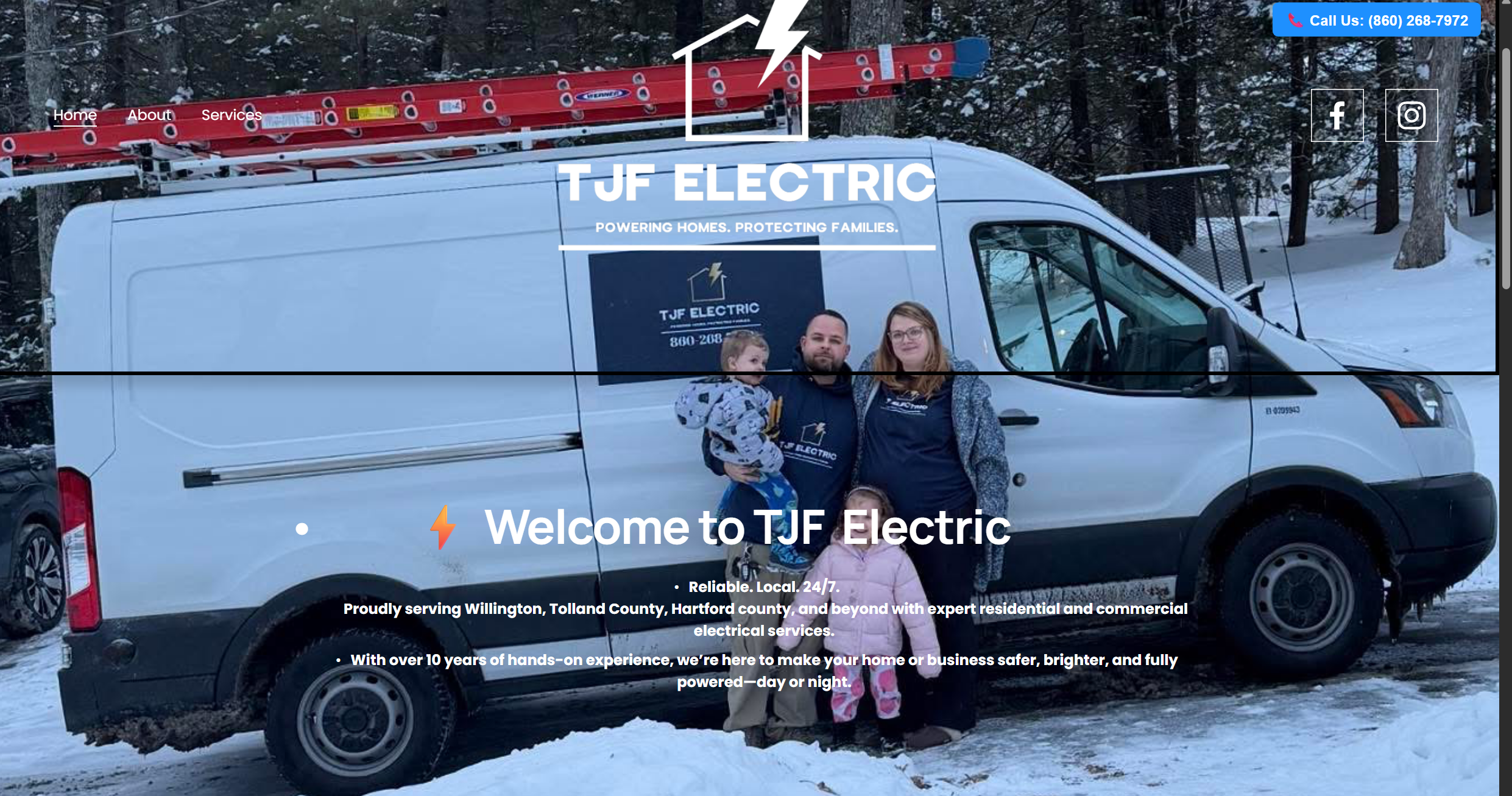 TJF Electric van at Willington HQ