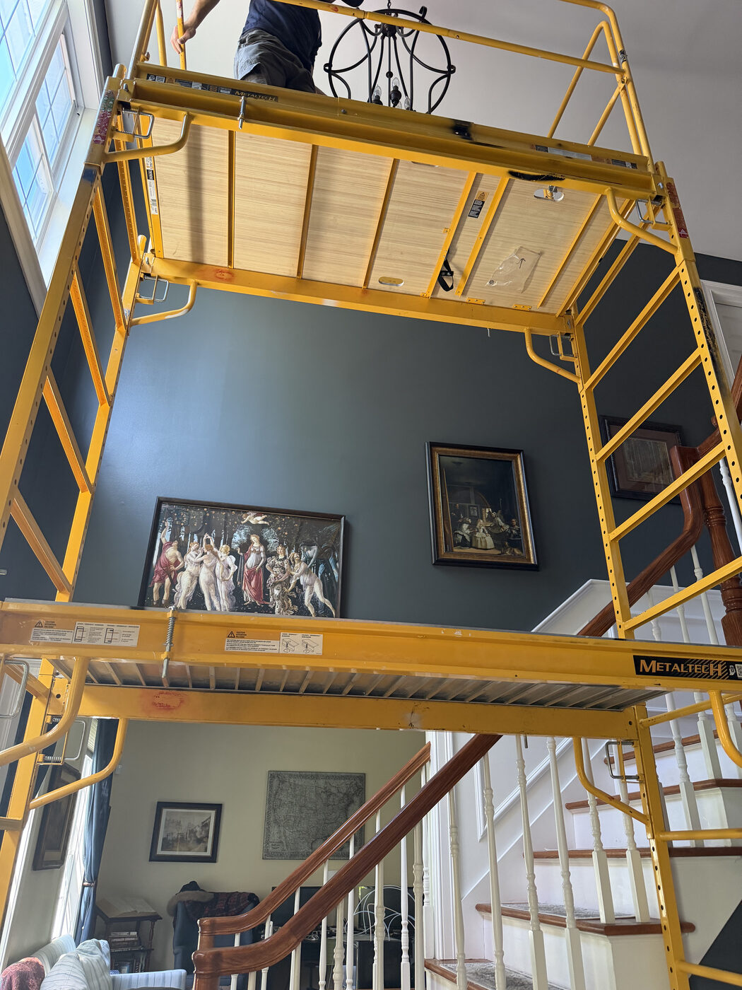 TJF Electric crew ceiling work Vernon CT