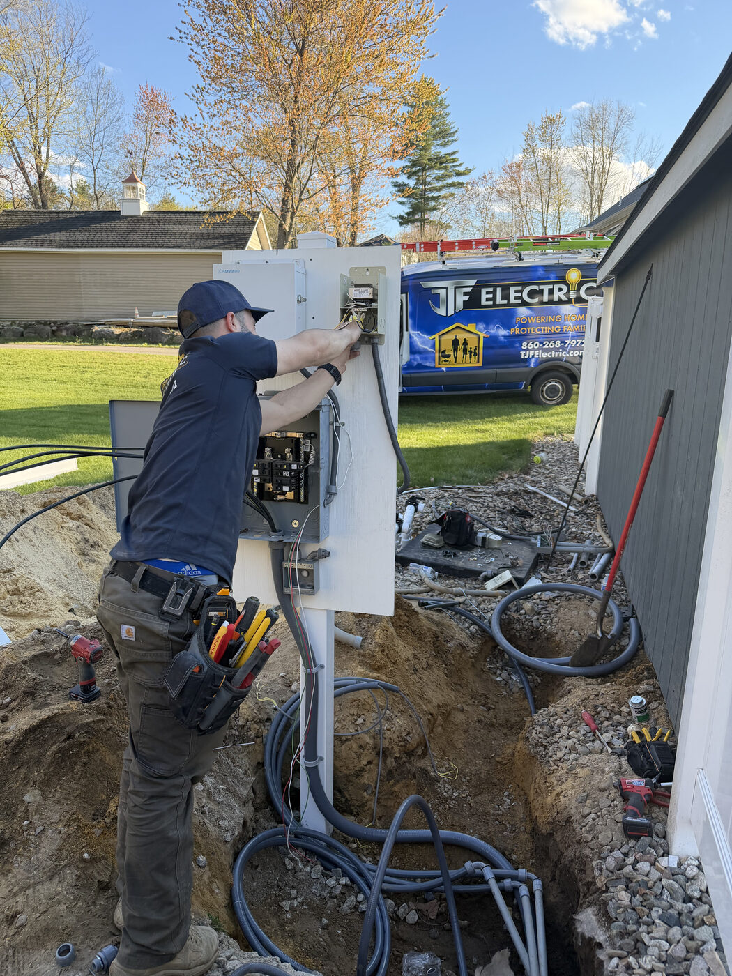 TJF Electric crew on the job — CT licensed electricians