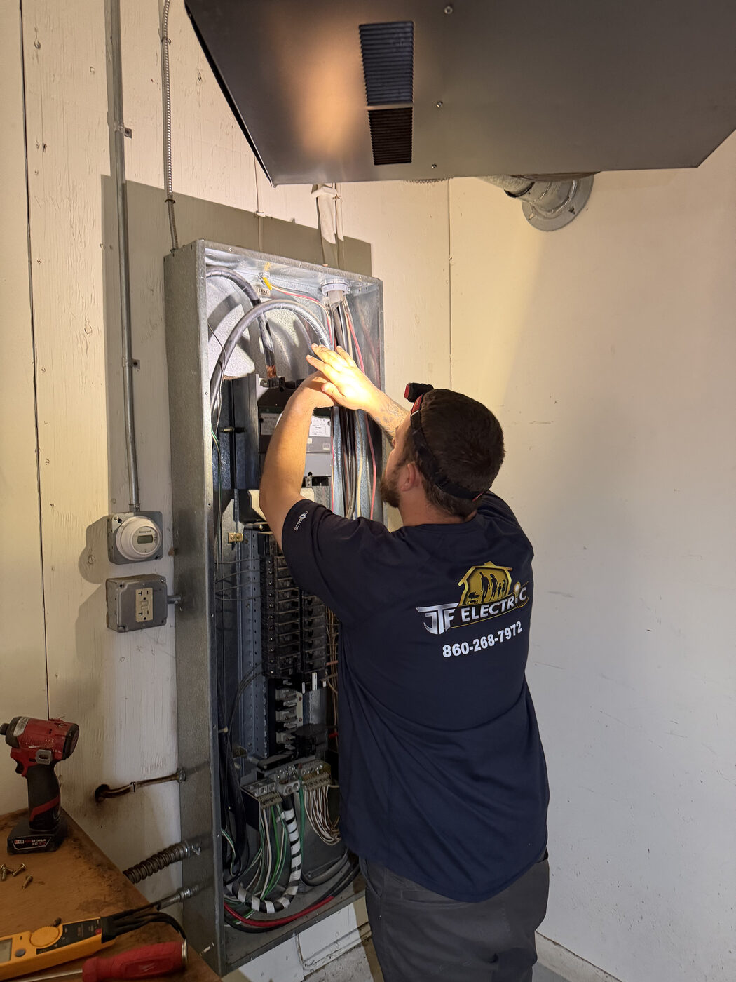 TJF electrician ladder work Vernon CT